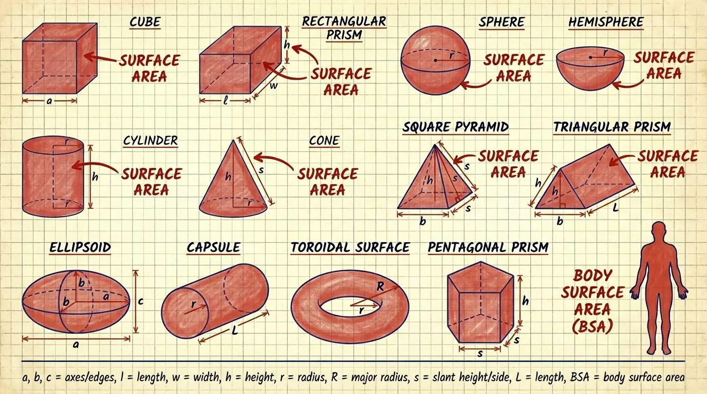 Surface Area Formulas